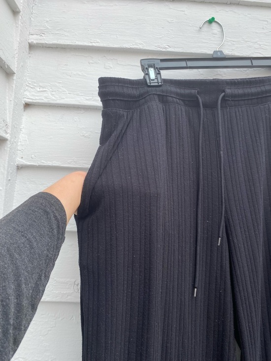 Pro Player Black Ribbed Drawstring Joggers Wide Leg Pants 1X - Picture 2 of 4